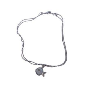 Fish Charm 2 Strand Silver Tone Bracelet